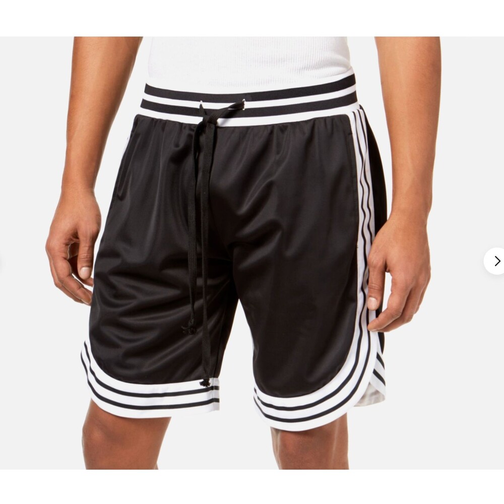 American Stitch Black White Basketball Shorts Mens M Drawstring Athletic Gymwear
